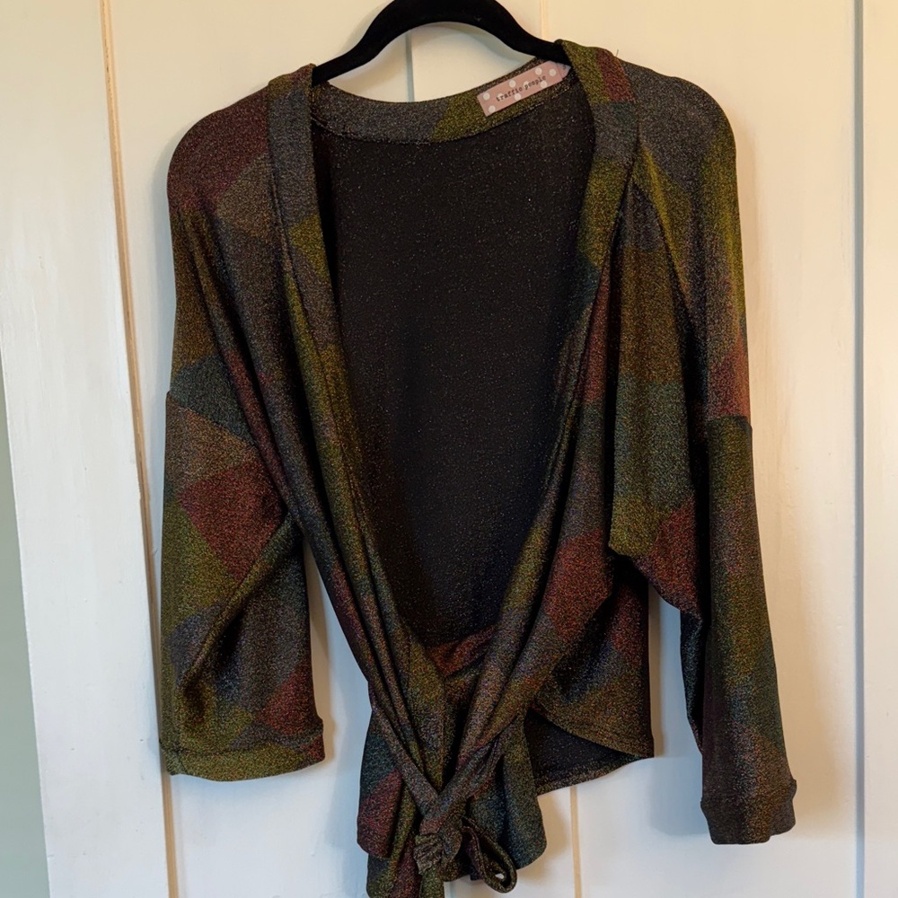 Traffic People Multicolor Tie-Front Blouse